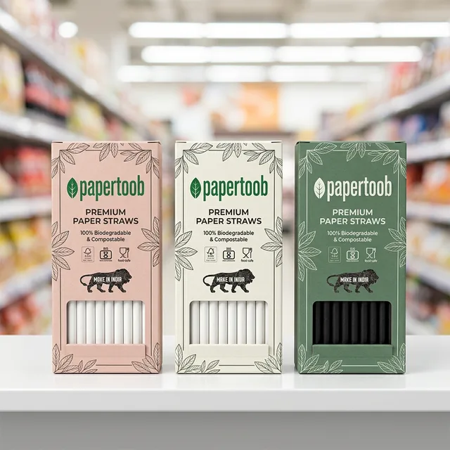Retail-ready 100-pack and 50-pack paper straws for D2C